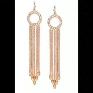 Guess Gold Tone Pave Circle & Multi-Chain …